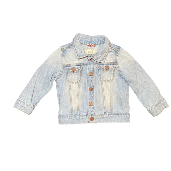 5/$25 Zara Baby Boy Jean Jacket 9-12 Month light wash snaps lightweight - Picture 1 of 4